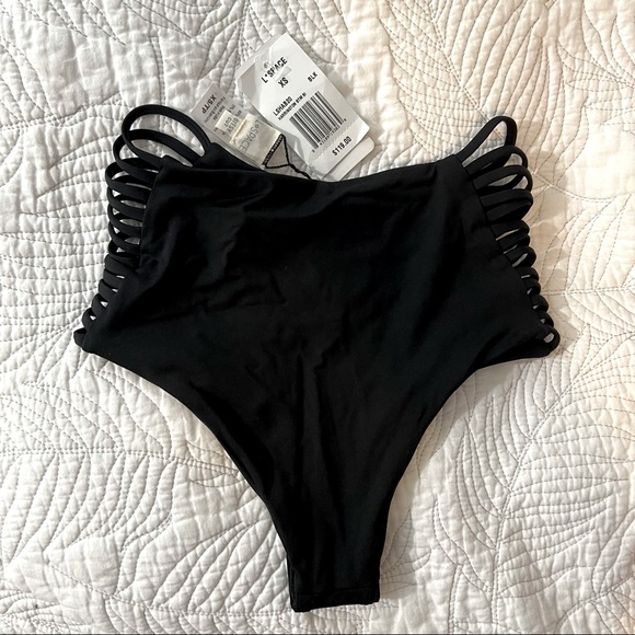 L*Space Black Bitsy Bikini Bottom NWT - Picture 4 of 5